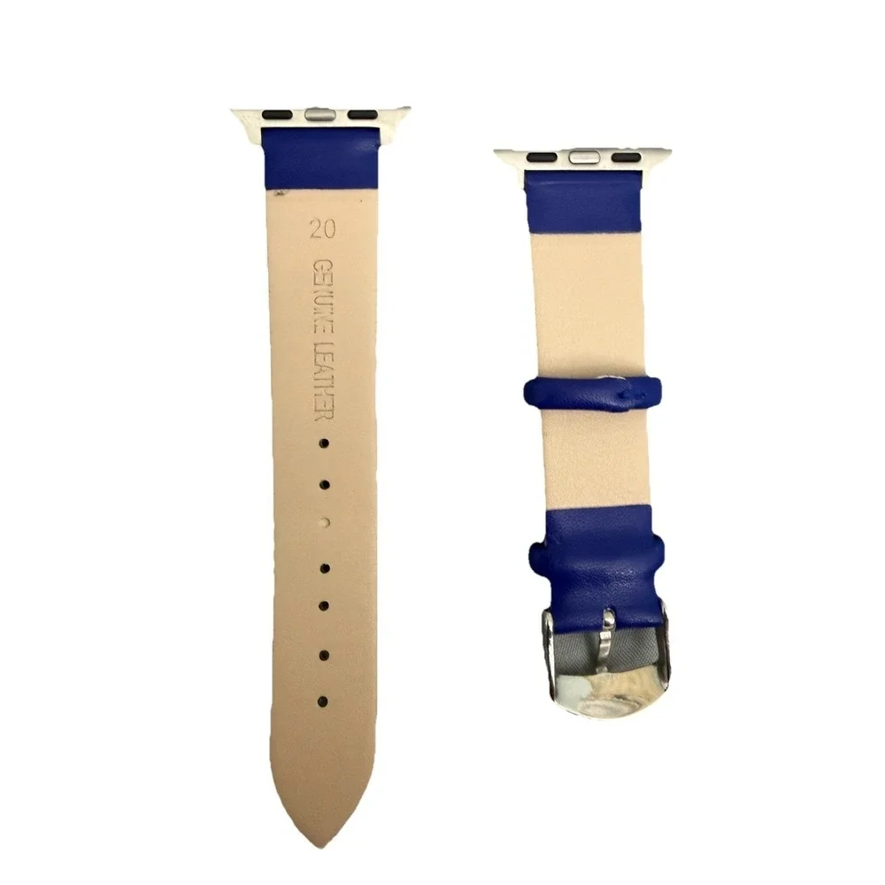 Unisex's Genuine Leather  Smartwatch Watch Band Blue Size 38-40 MM New‎